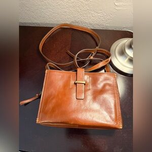 Chestnut/Cognac, Crossbody leather bag